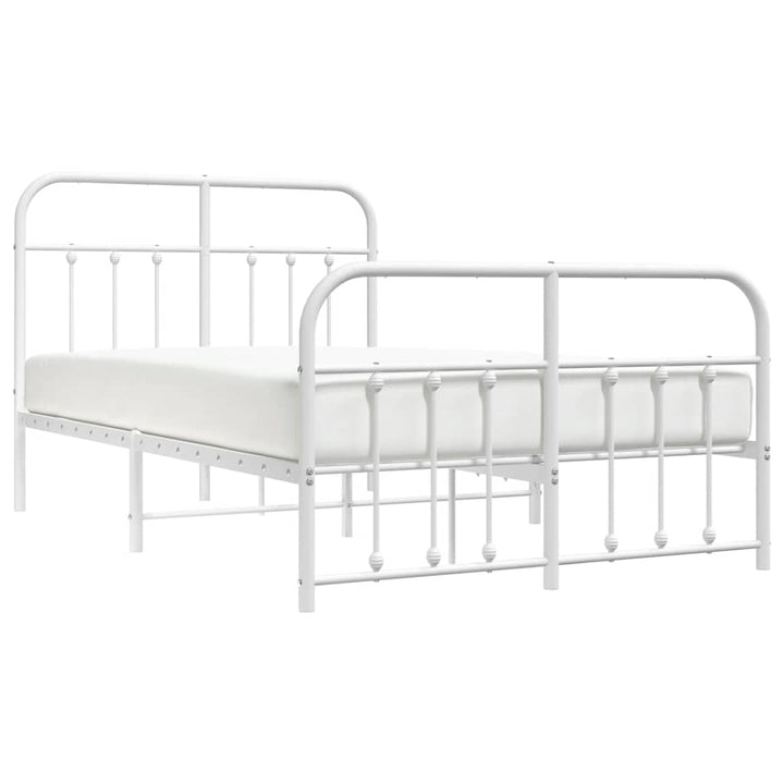 sengeramme med sengegavl og fodgærde 120x190 cm metal hvid
