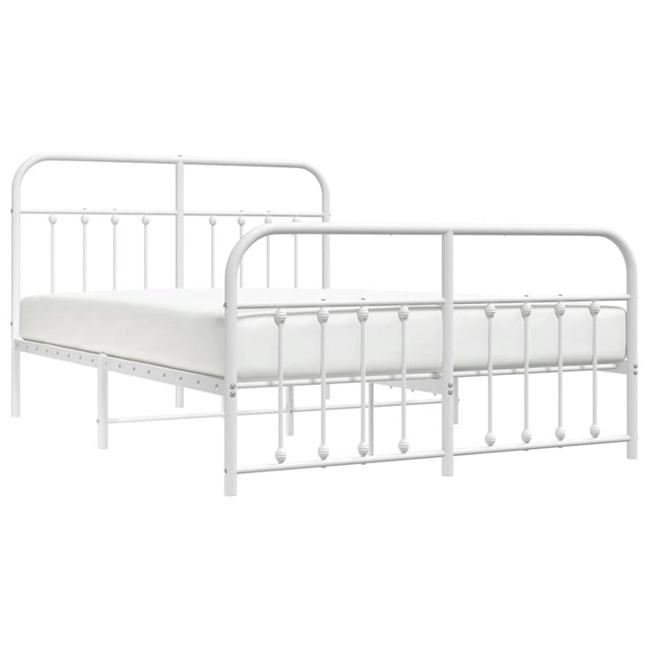 sengeramme med sengegavl og fodgærde 135x190 cm metal hvid