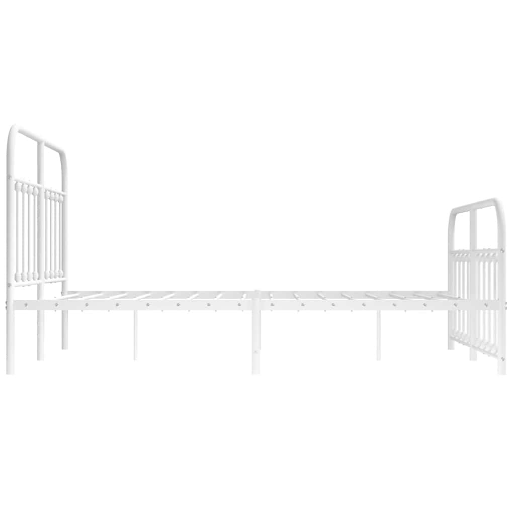 sengeramme med sengegavl og fodgærde 140x200 cm metal hvid