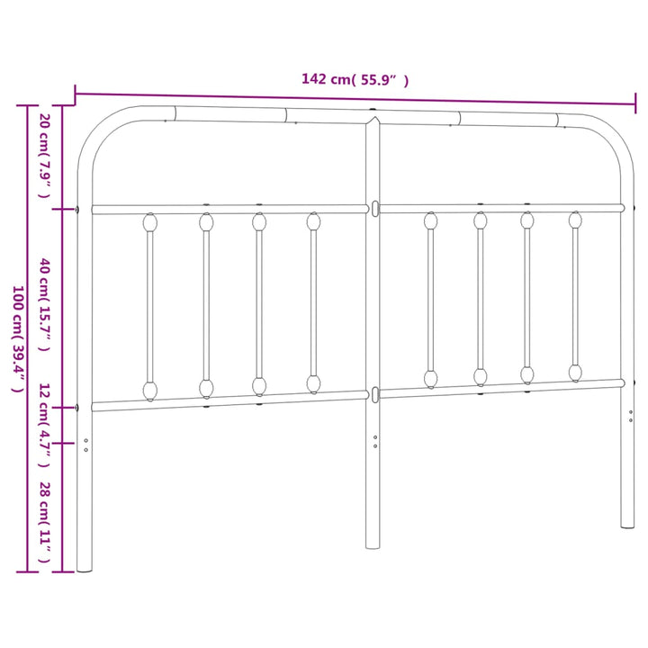 udskiftningsgavl 135 cm metal hvid