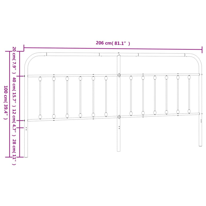 udskiftningsgavl 200 cm metal hvid