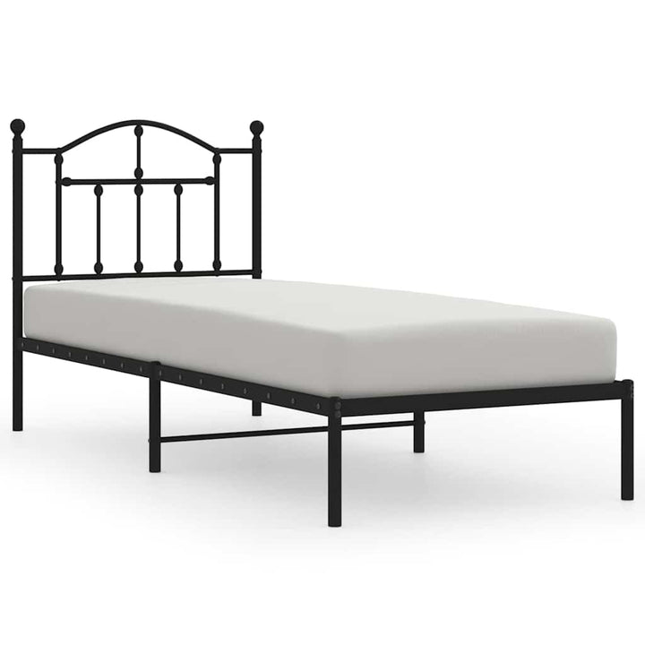 sengeramme med sengegavl 80x200 cm metal sort