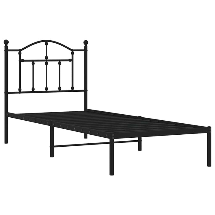 sengeramme med sengegavl 80x200 cm metal sort