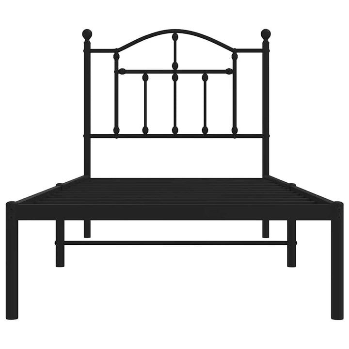 sengeramme med sengegavl 80x200 cm metal sort