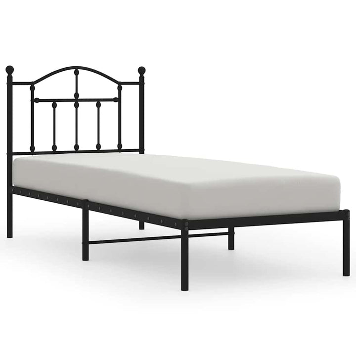 sengeramme med sengegavl 90x190 cm metal sort