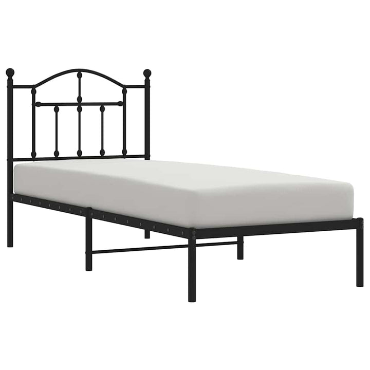 sengeramme med sengegavl 90x190 cm metal sort