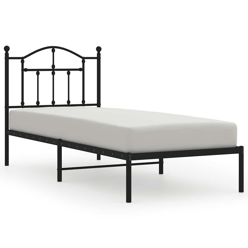 sengeramme med sengegavl 90x200 cm metal sort