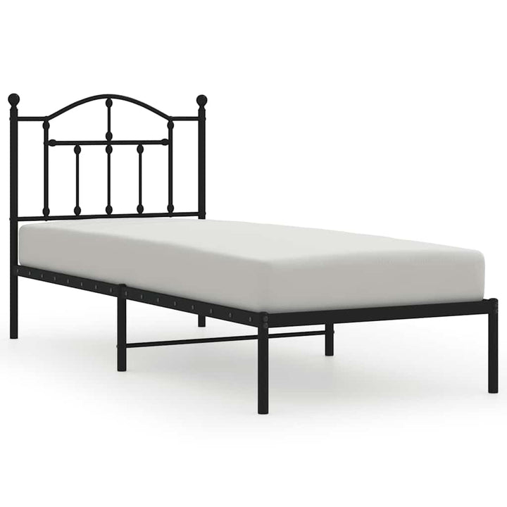 sengeramme med sengegavl 90x200 cm metal sort