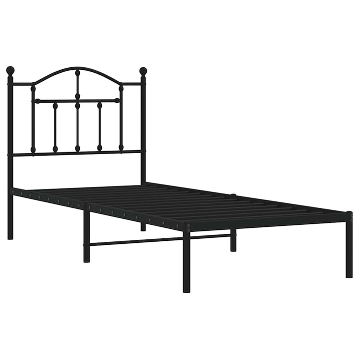 sengeramme med sengegavl 90x200 cm metal sort