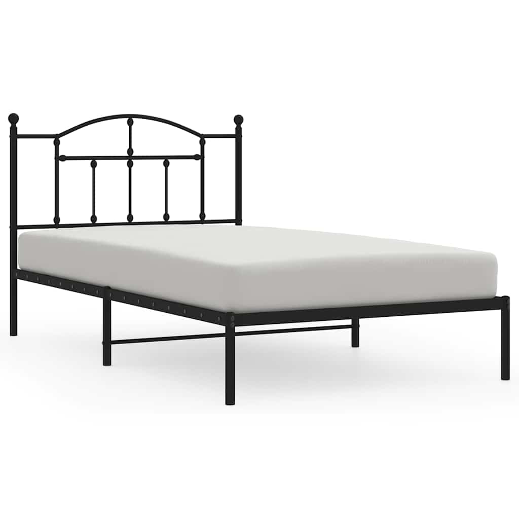 sengeramme med sengegavl 100x200 cm metal sort
