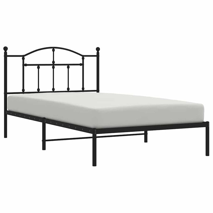 sengeramme med sengegavl 100x200 cm metal sort