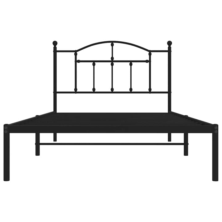 sengeramme med sengegavl 100x200 cm metal sort