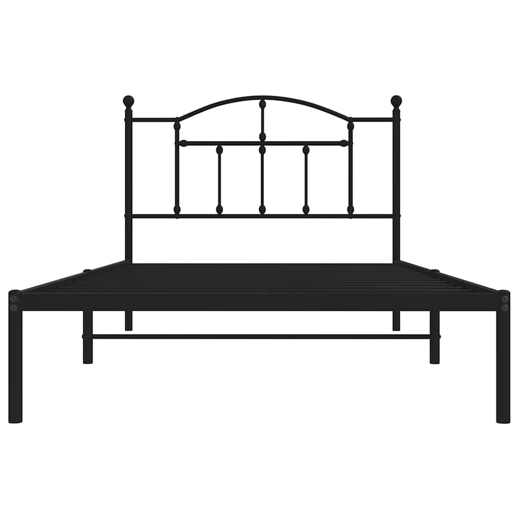 sengeramme med sengegavl 100x200 cm metal sort
