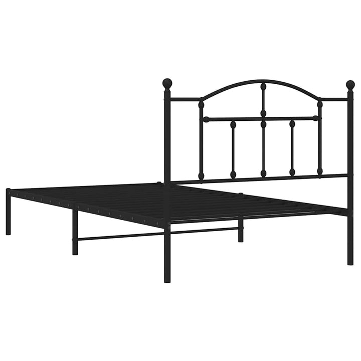 sengeramme med sengegavl 100x200 cm metal sort