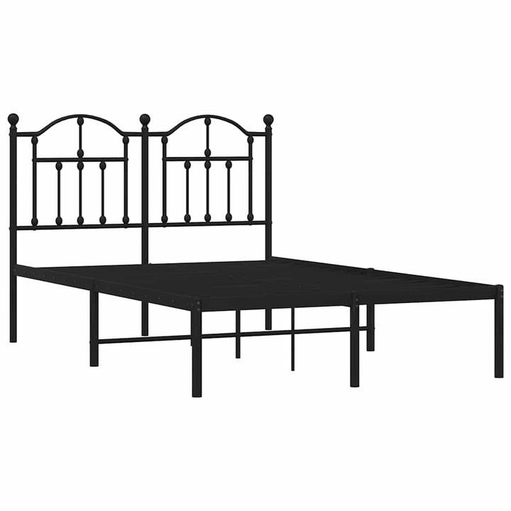 sengeramme med sengegavl 120x200 cm metal sort