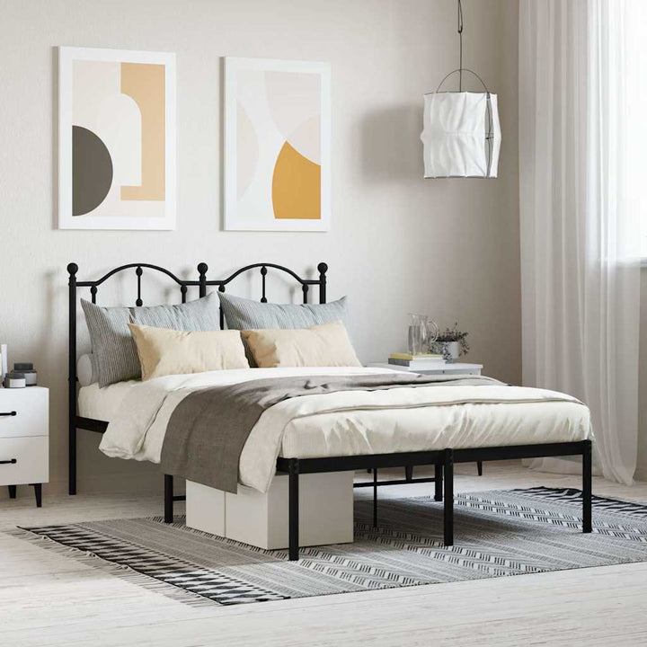 sengeramme med sengegavl 120x200 cm metal sort
