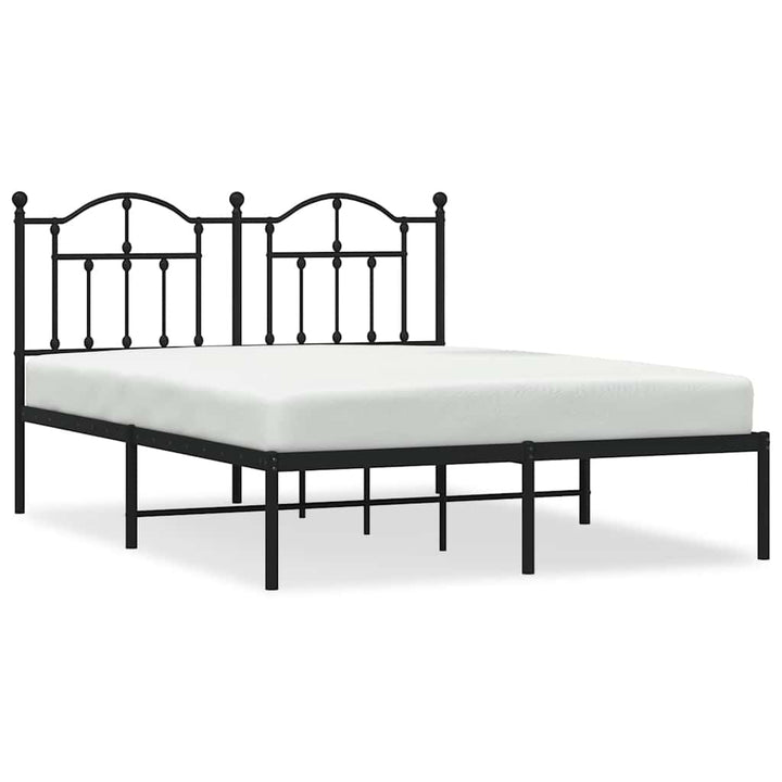 sengeramme med sengegavl 135x190 cm metal sort
