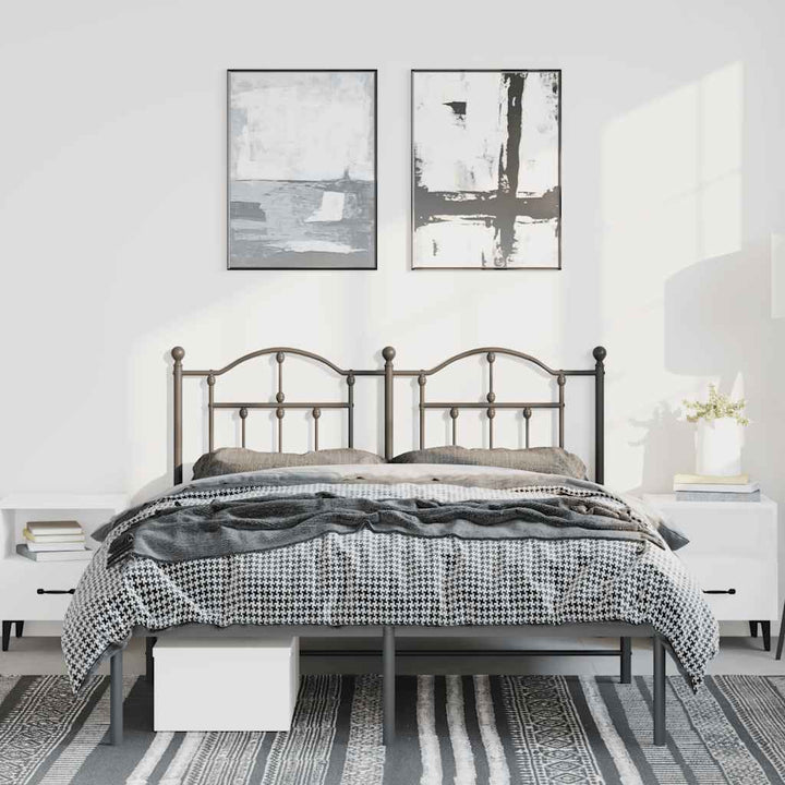 sengeramme med sengegavl 135x190 cm metal sort