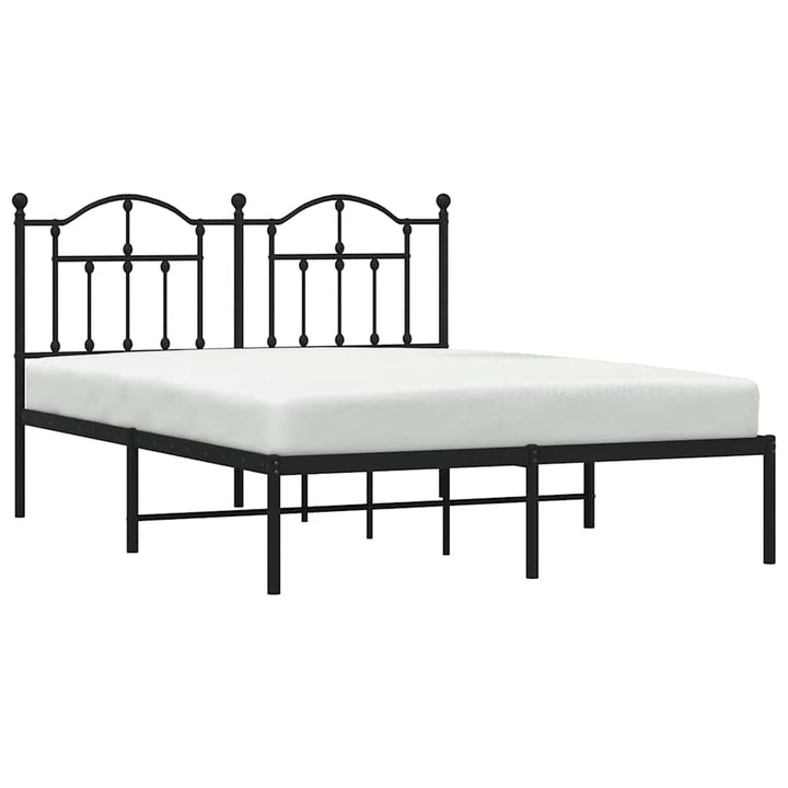 sengeramme med sengegavl 135x190 cm metal sort