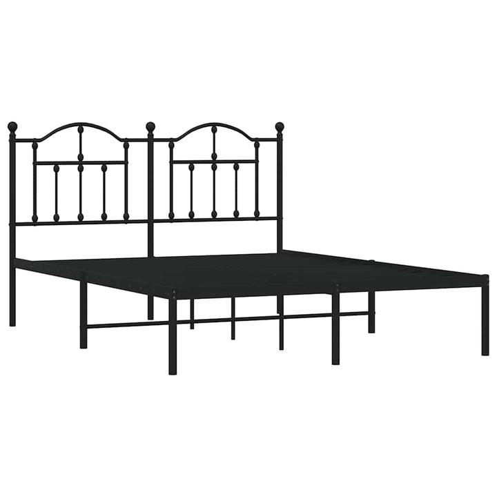 sengeramme med sengegavl 140x200 cm metal sort