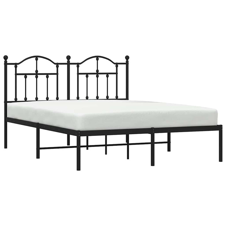 sengeramme med sengegavl 140x200 cm metal sort