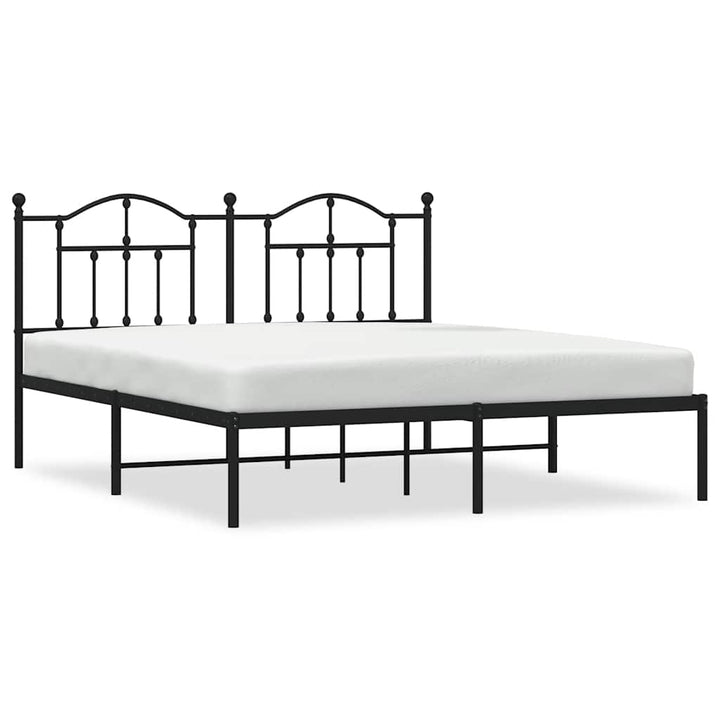 sengeramme med sengegavl 160x200 cm metal sort