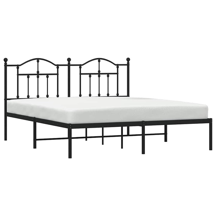 sengeramme med sengegavl 160x200 cm metal sort