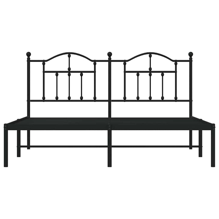 sengeramme med sengegavl 160x200 cm metal sort