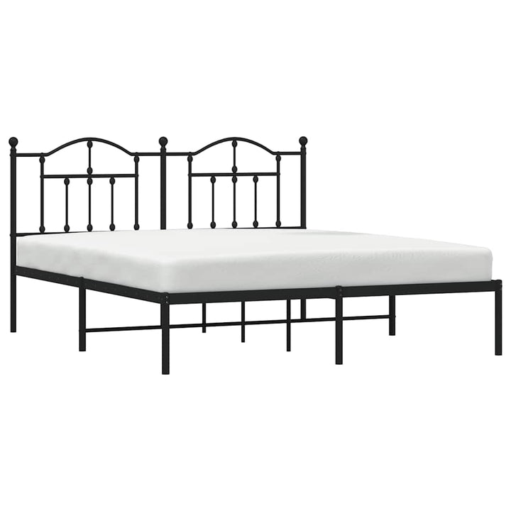 sengeramme med sengegavl 180x200 cm metal sort
