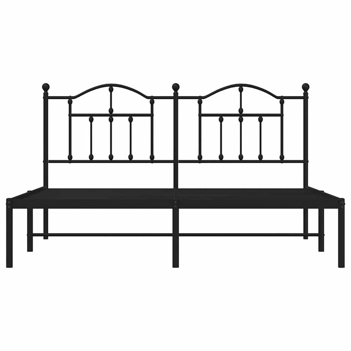 sengeramme med sengegavl 180x200 cm metal sort