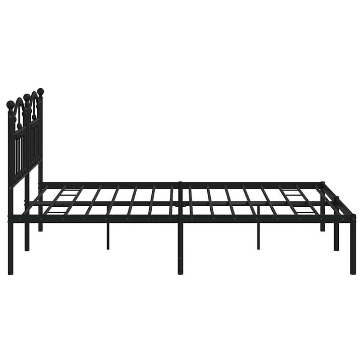 sengeramme med sengegavl 180x200 cm metal sort