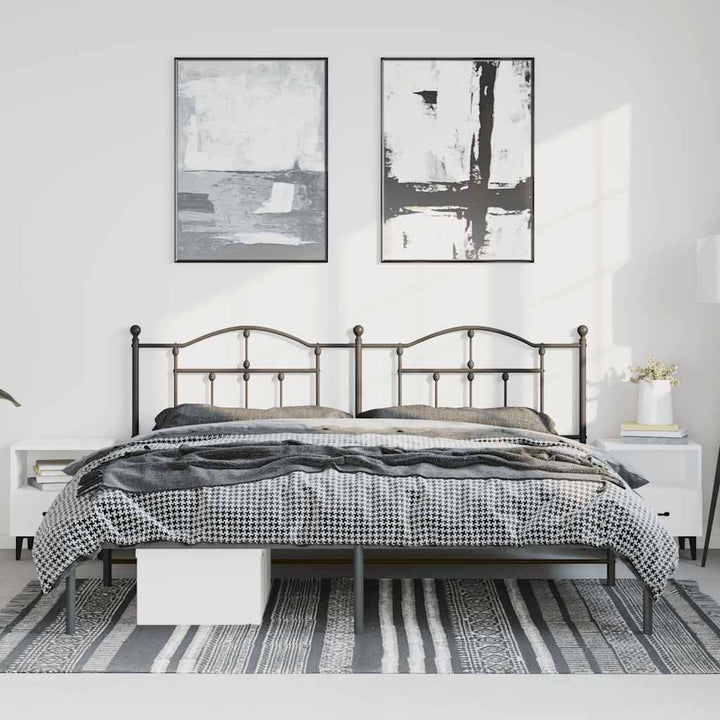 sengeramme med sengegavl 183x213 cm metal sort