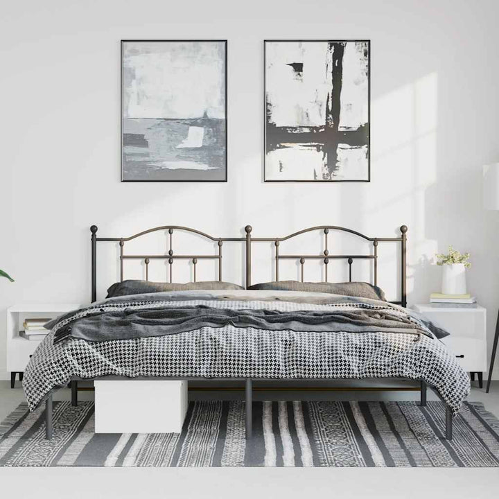 sengeramme med sengegavl 193x203 cm metal sort