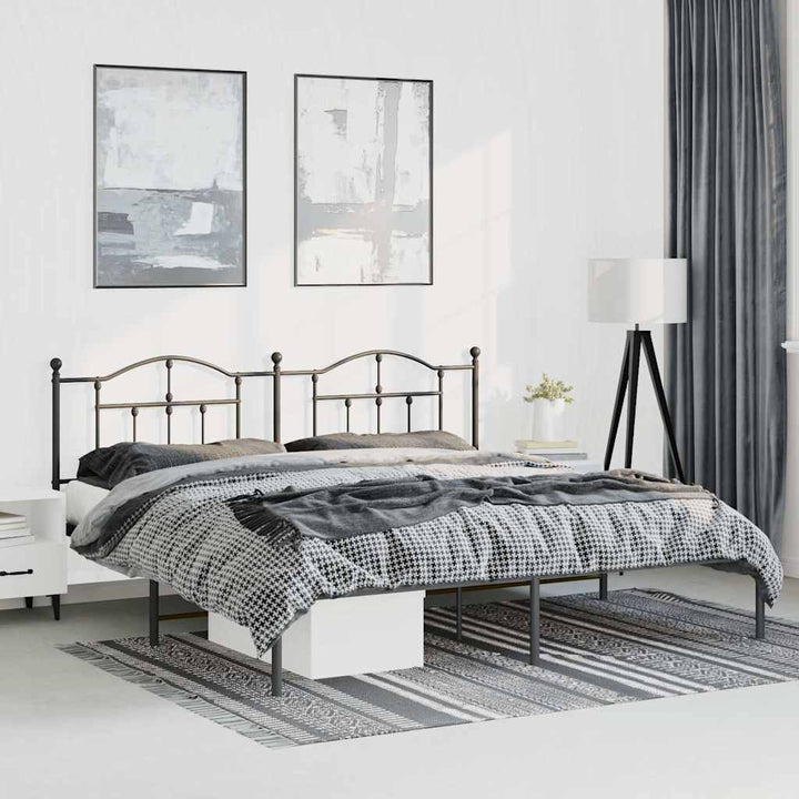 sengeramme med sengegavl 193x203 cm metal sort