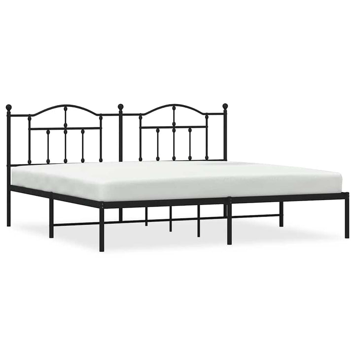 sengeramme med sengegavl 200x200 cm metal sort