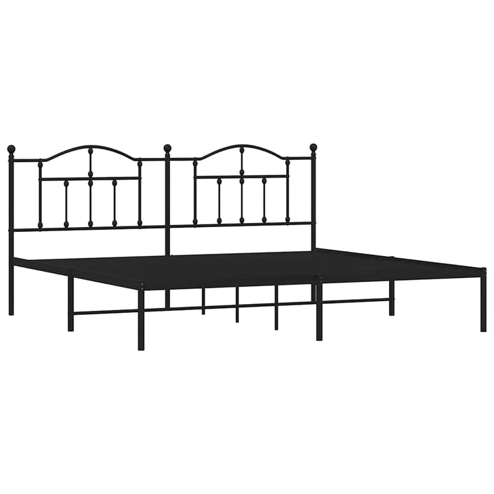 sengeramme med sengegavl 200x200 cm metal sort