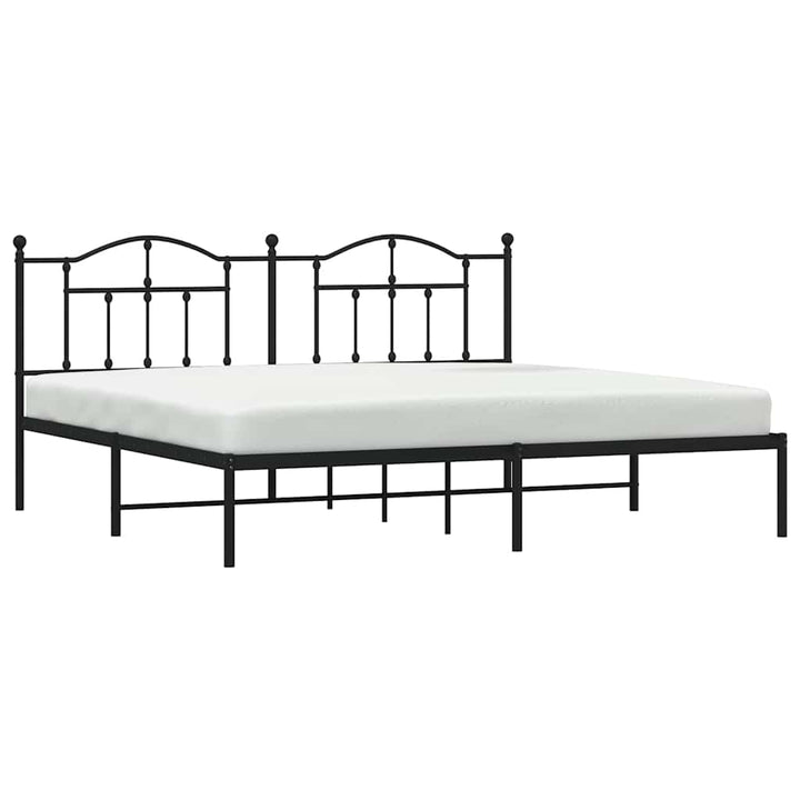 sengeramme med sengegavl 200x200 cm metal sort