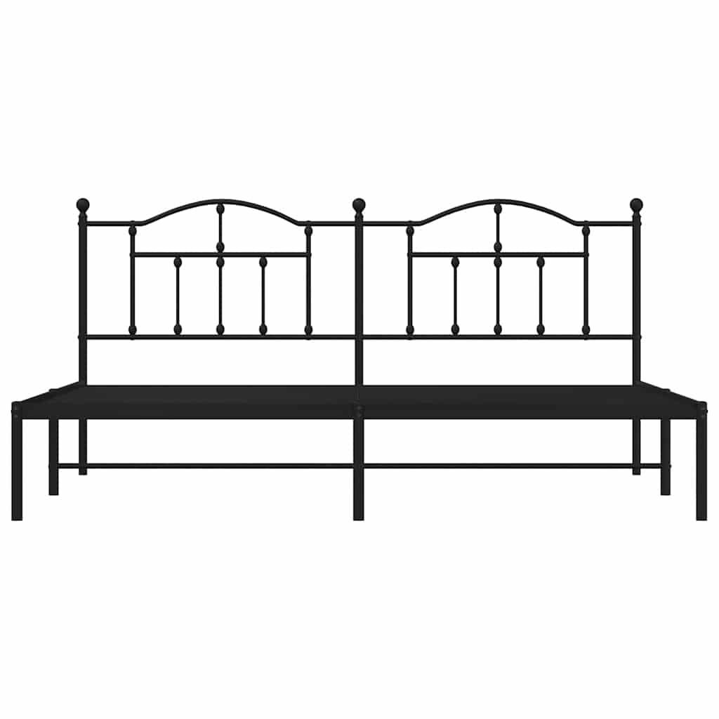 sengeramme med sengegavl 200x200 cm metal sort