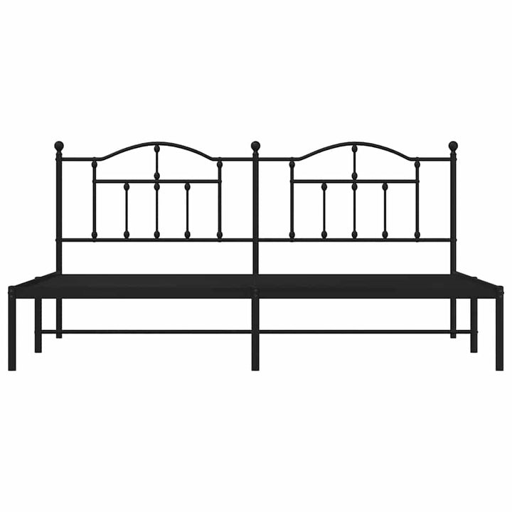sengeramme med sengegavl 200x200 cm metal sort