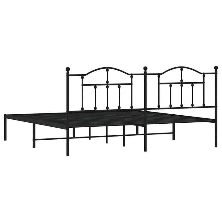 sengeramme med sengegavl 200x200 cm metal sort