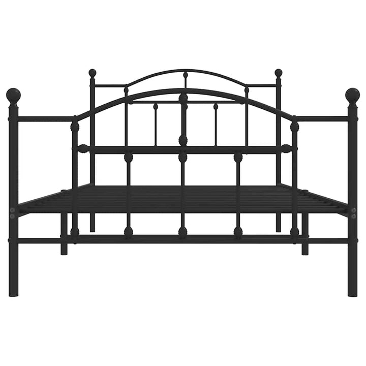 sengeramme med sengegavl og fodgærde 100x200 cm metal sort