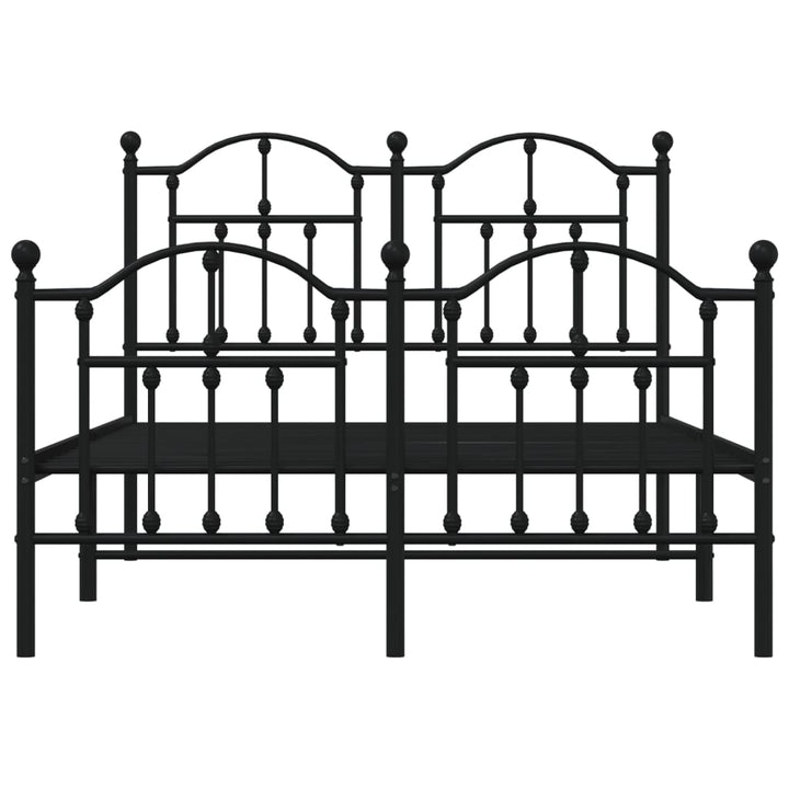 sengeramme med sengegavl og fodgærde 120x190 cm metal sort