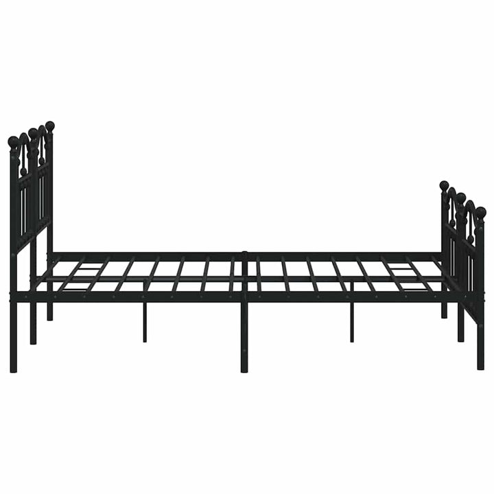 sengeramme med sengegavl og fodgærde 135x190 cm metal sort
