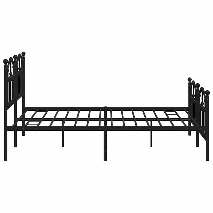 sengeramme med sengegavl og fodgærde 183x213 cm metal sort