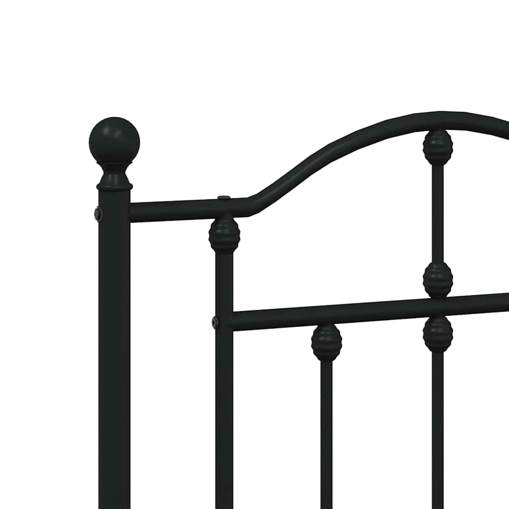 sengeramme med sengegavl og fodgærde 183x213 cm metal sort