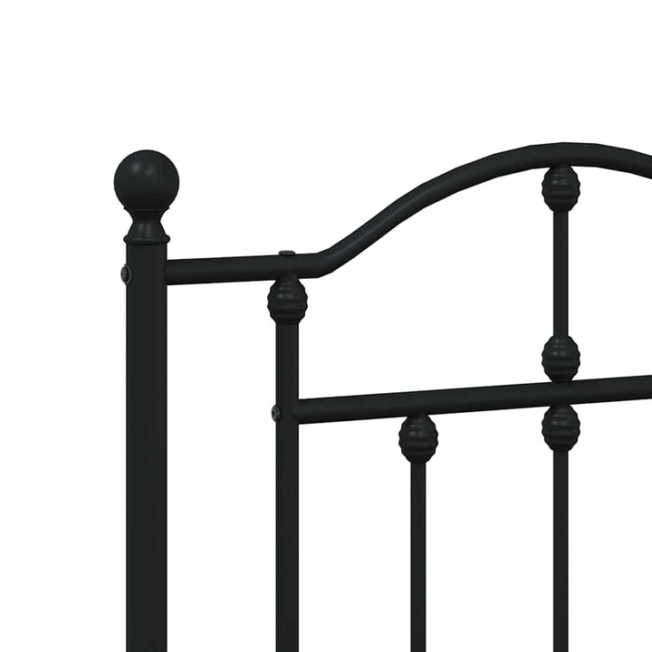 sengeramme med sengegavl og fodgærde 183x213 cm metal sort