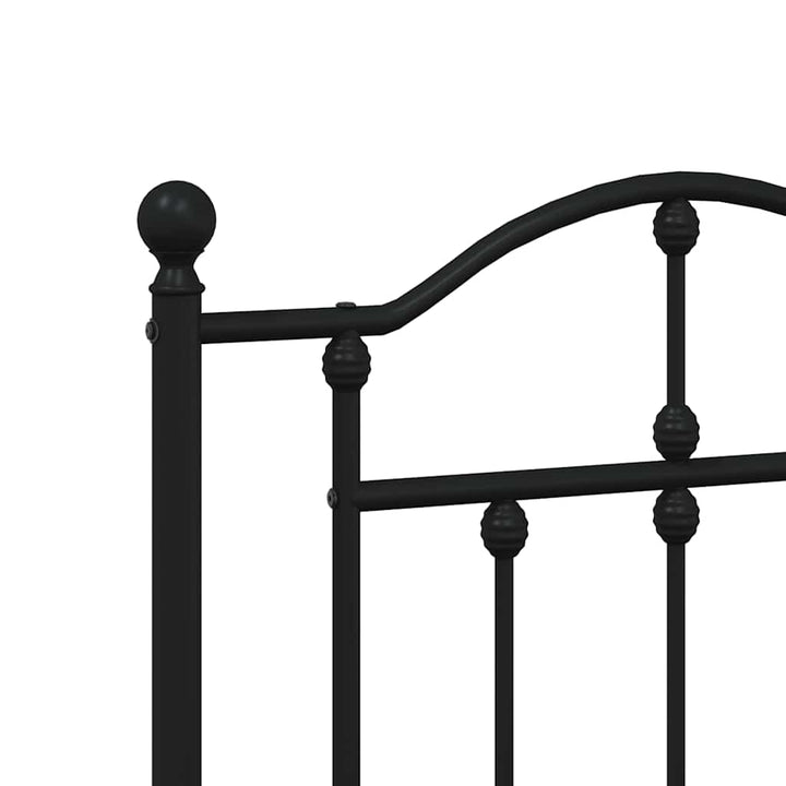 sengeramme med sengegavl og fodgærde 193x203 cm metal sort