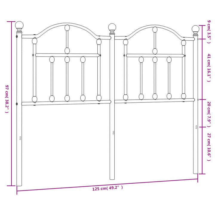 udskiftningsgavl 120 cm metal sort