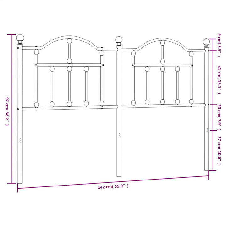 udskiftningsgavl 135 cm metal sort