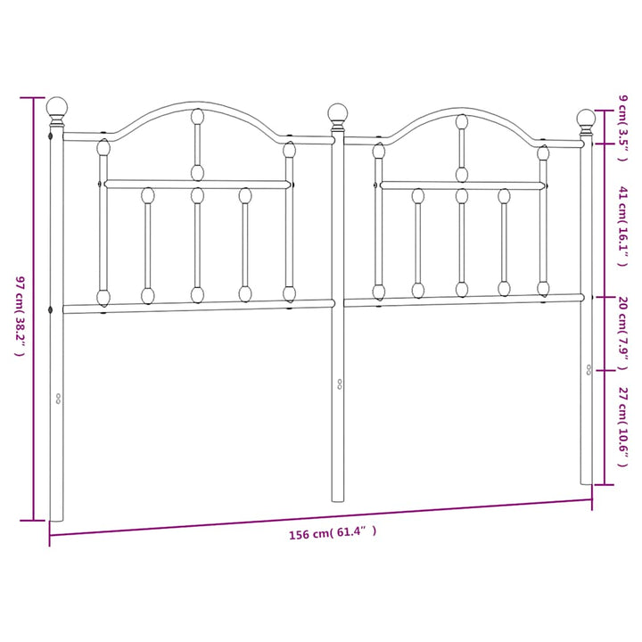 udskiftningsgavl 150 cm metal sort
